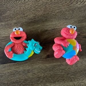 Vintage Sesame Street Elmo Bath suction Set for toy organization